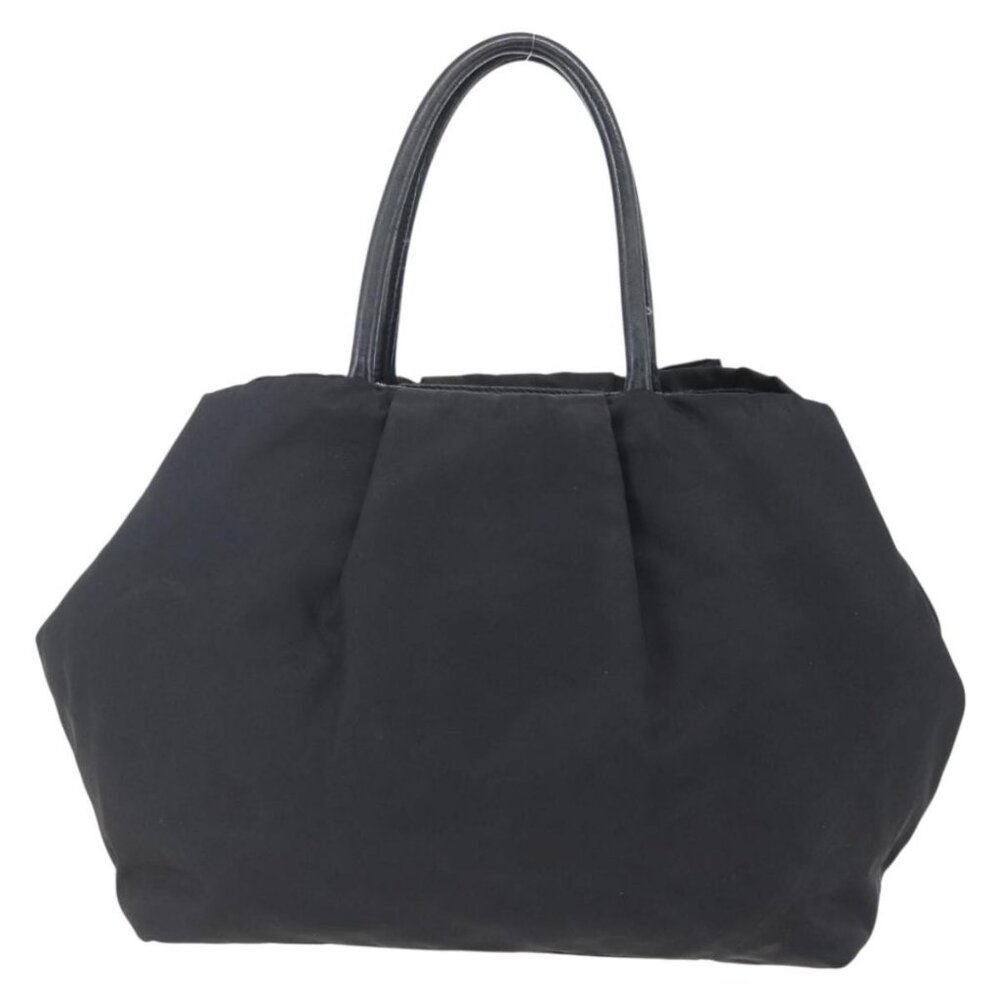 PRADA Hand Bag Nylon Black Gold Auth 152937 - Picture 3 of 16